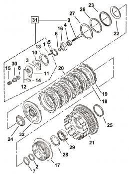 CLUTCH PARTS FOR LATE 1984-1990 SPORTSTER